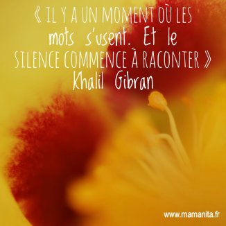 il y a un moment où les mots s'usent et le silence commence à raconter Khalil Gibran